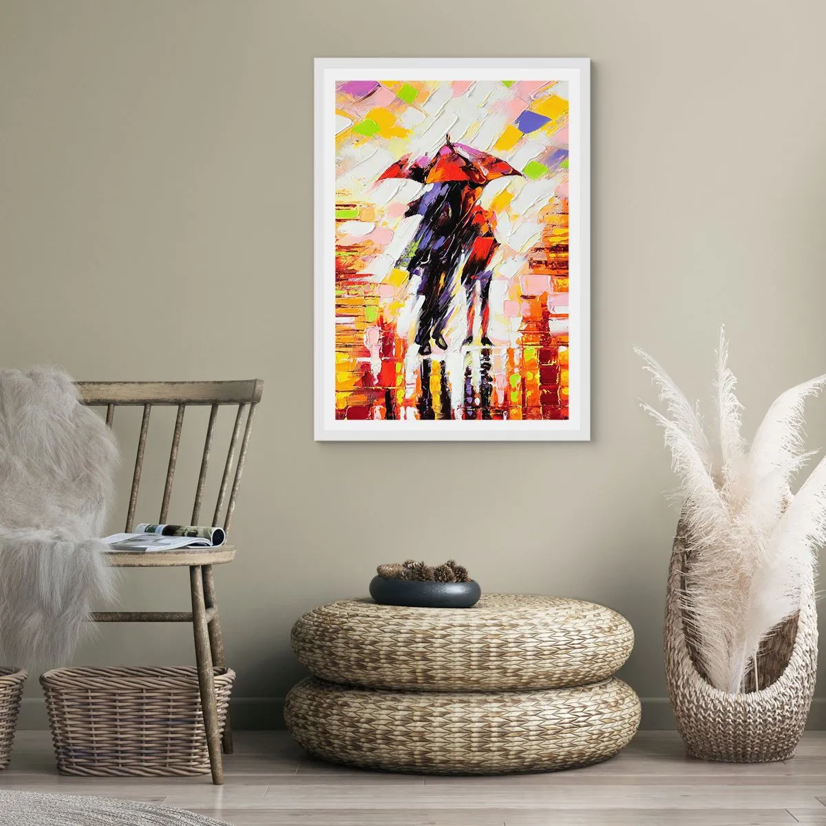 Plakat w białej ramie - Razem przez noc i deszcz - 61x91 cm