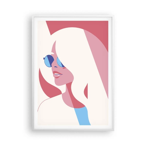 Plakat w białej ramie - To była blondynka… - 70x100 cm