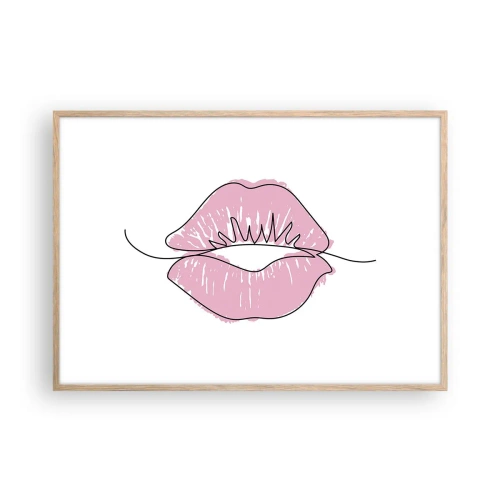 Plakat w ramie jasny dąb - Gotowy do pocałunku? - 100x70 cm