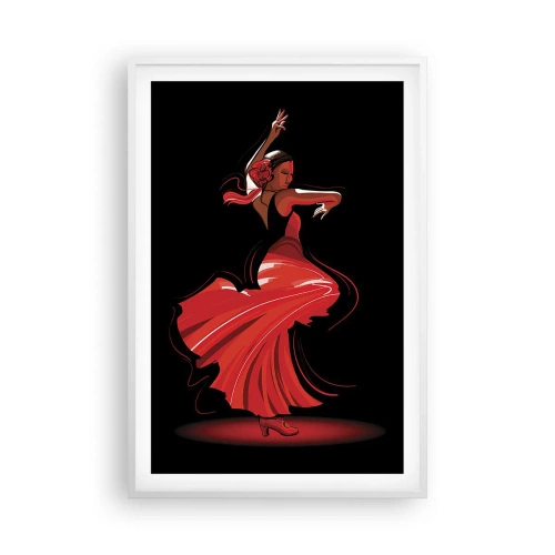 Plakat w białej ramie - Ognisty duch flamenco - 61x91 cm