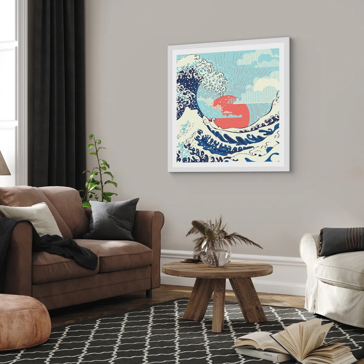 Plakat w białej ramie - Z japońskich inspiracji - 60x60 cm