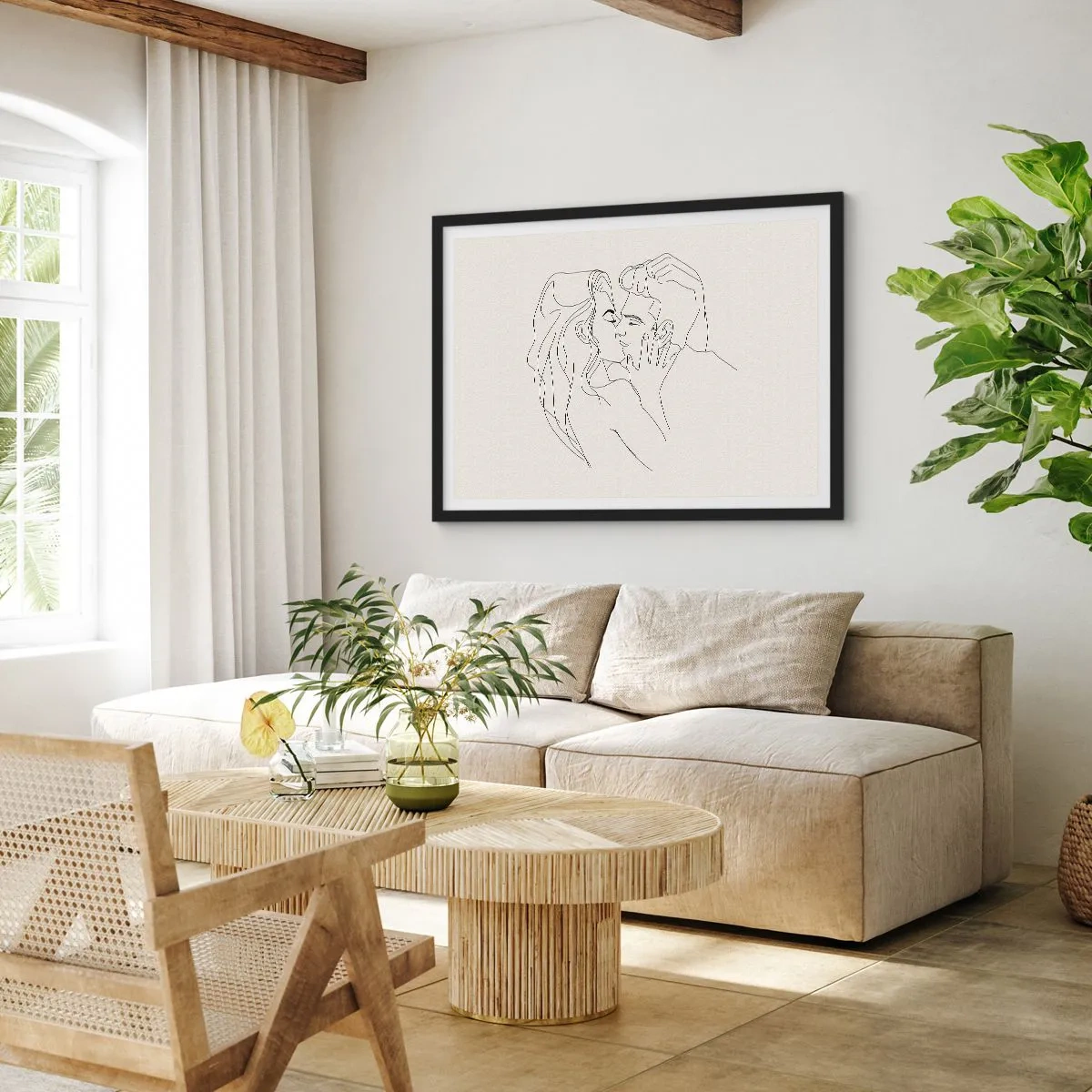 Plakat w czarnej ramie - Splątani uczuciem - 40x30 cm