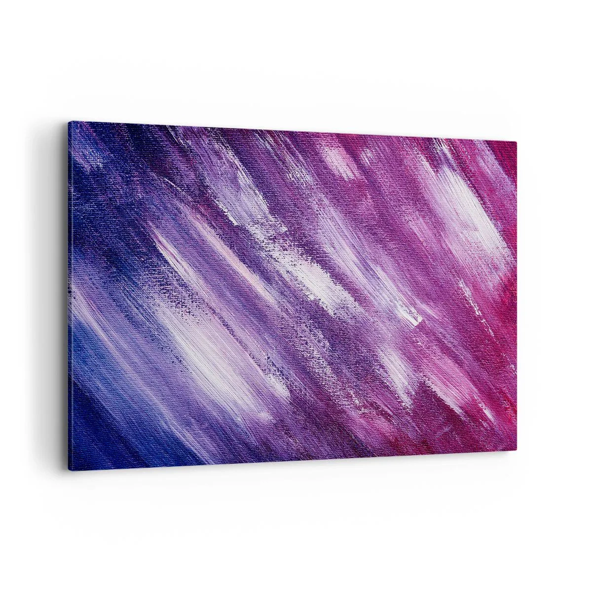 Obraz na płótnie - Abstrakcyjne pociągnięcia pędzla w odcieniach fioletu i różu - 120x80cm - Gdy wieje słoneczny wiatr - Nowoczesna dekoracja ścienna do salonu, kuchni i sypialni ARTTOR