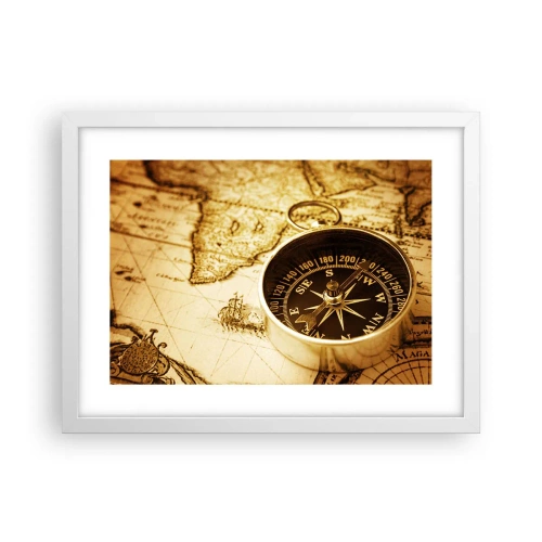 Plakat w białej ramie - Na wschód czy na zachód? - 40x30 cm