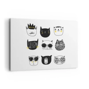 Obraz na płótnie - Stylowe ilustracje kotów w minimalistycznym stylu - 120x80cm - Każdy inny - Nowoczesna dekoracja ścienna do salonu, kuchni i sypialni ARTTOR