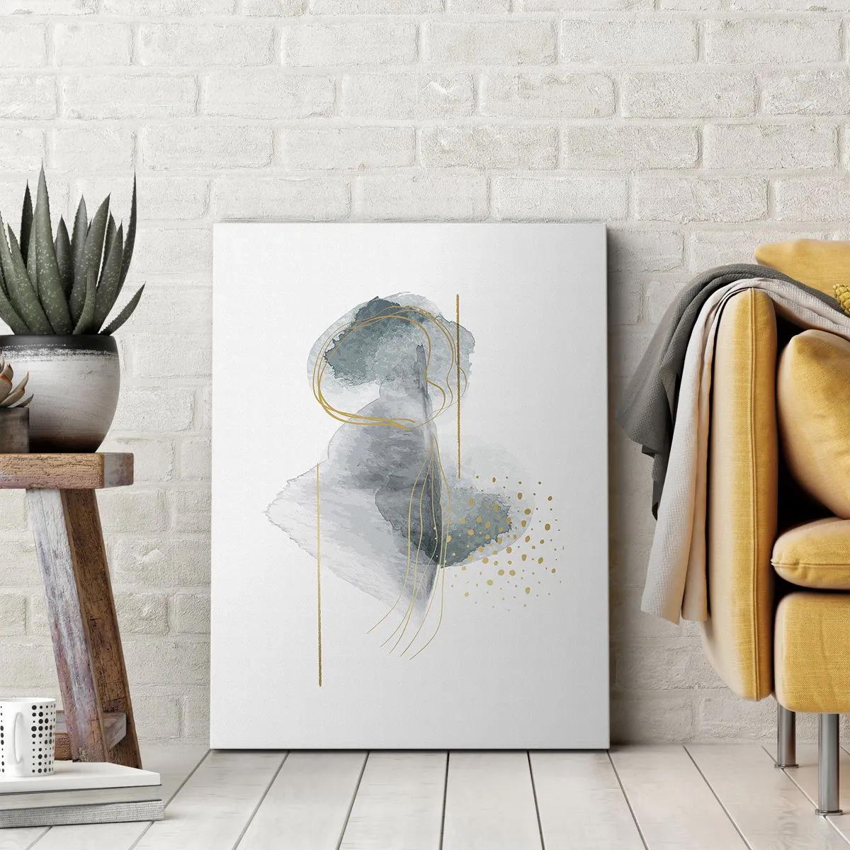 Obraz na płótnie - O związkach szarości i złota - 45x80 cm