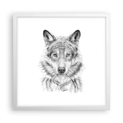 Plakat w białej ramie - Urodzony przywódca - 40x40 cm
