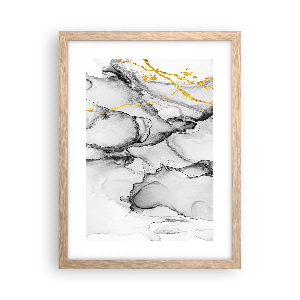 Plakat w ramie jasny dąb - Kompozycja z motywem złota - 30x40 cm