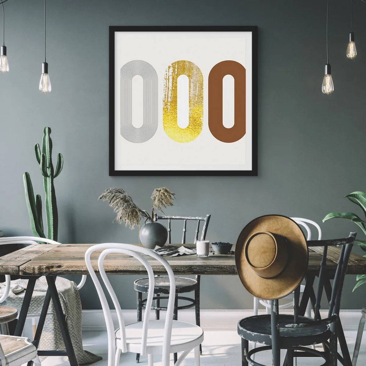 Plakat w czarnej ramie - Ooo! - 50x50 cm