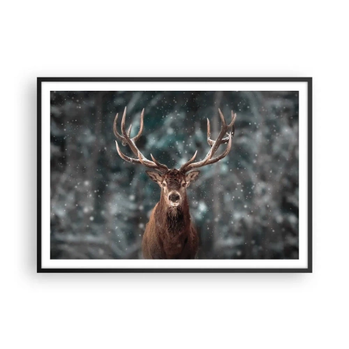 Plakat w czarnej ramie - Król lasu ukoronowany - 100x70 cm