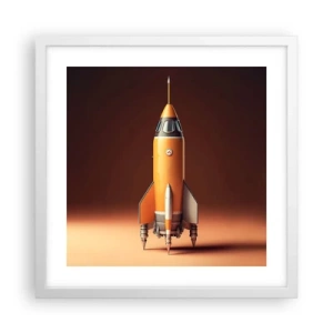 Plakat w białej ramie - Zaczyna się od marzenia - 40x40 cm