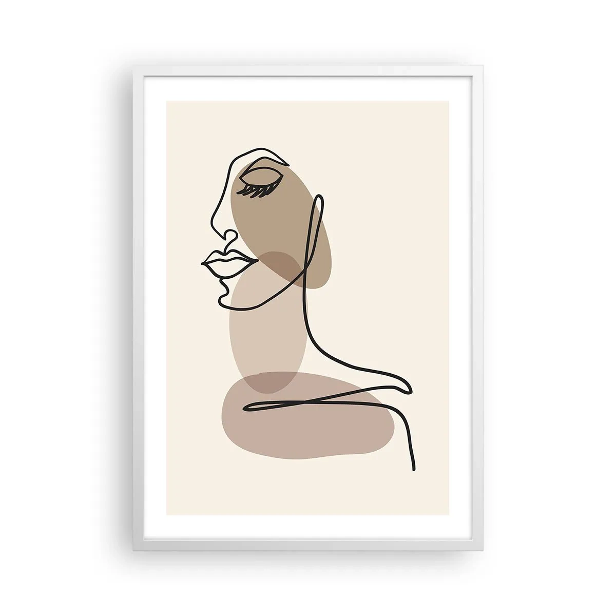 Plakat w białej ramie - Pewna linia piękna - 50x70 cm