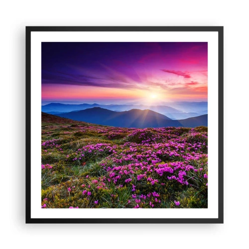 Plakat w czarnej ramie - Ziół zapachniały świeże pęki od niw - 60x60 cm