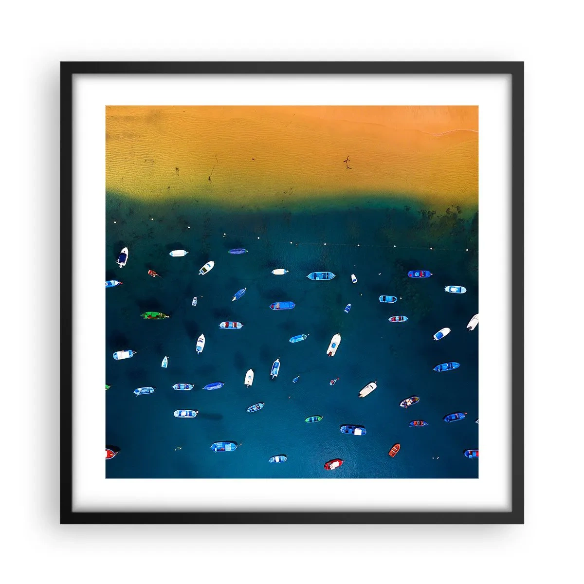 Plakat w czarnej ramie - Wakacyjna gra - 50x50 cm