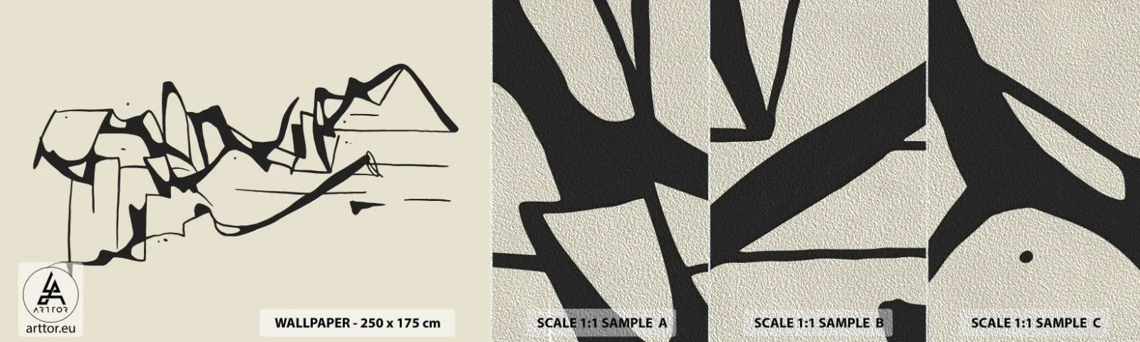 Fototapeta Próbka Premium Sand - Być może pejzaż - Minimalizm, Sztuka, Kreska - 100x30 cm