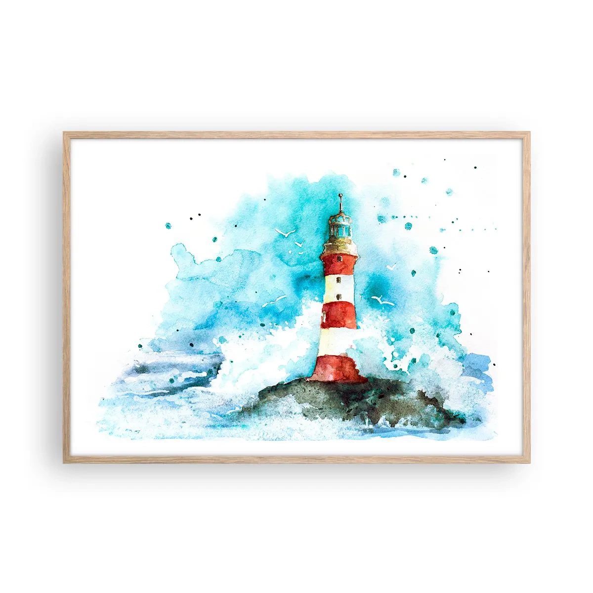 Plakat w ramie jasny dąb - Jedność żywiołów - 100x70 cm