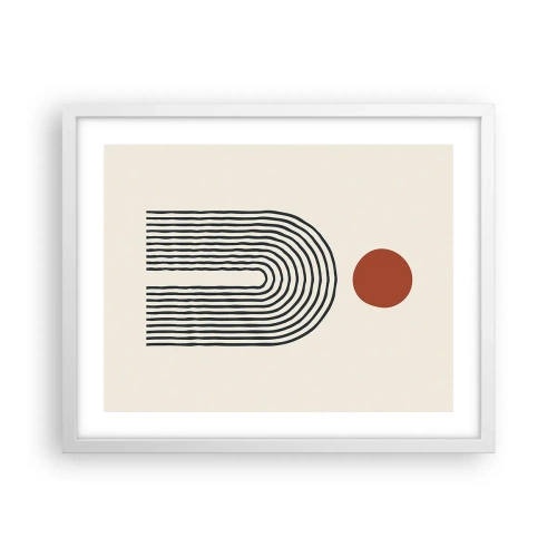 Plakat w białej ramie - Magnetyzm kształtów i barw - 50x40 cm