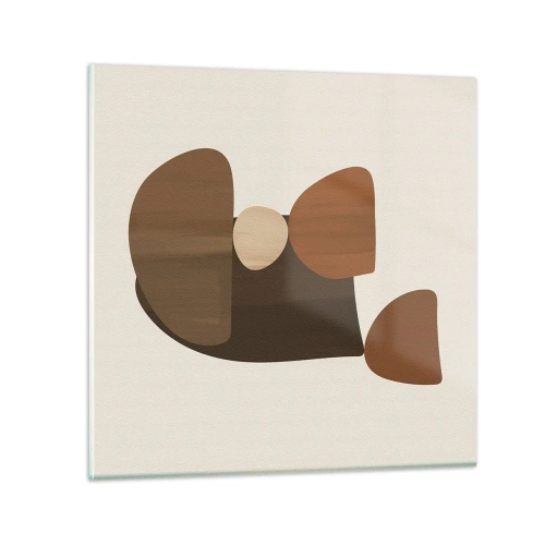 Obraz na szkle - Kompozycja w brązie - 70x70 cm