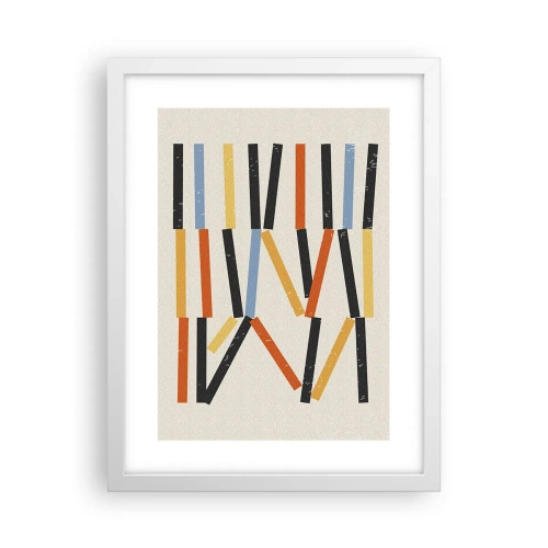 Plakat w białej ramie - Kompozycja na poziomie - 30x40 cm