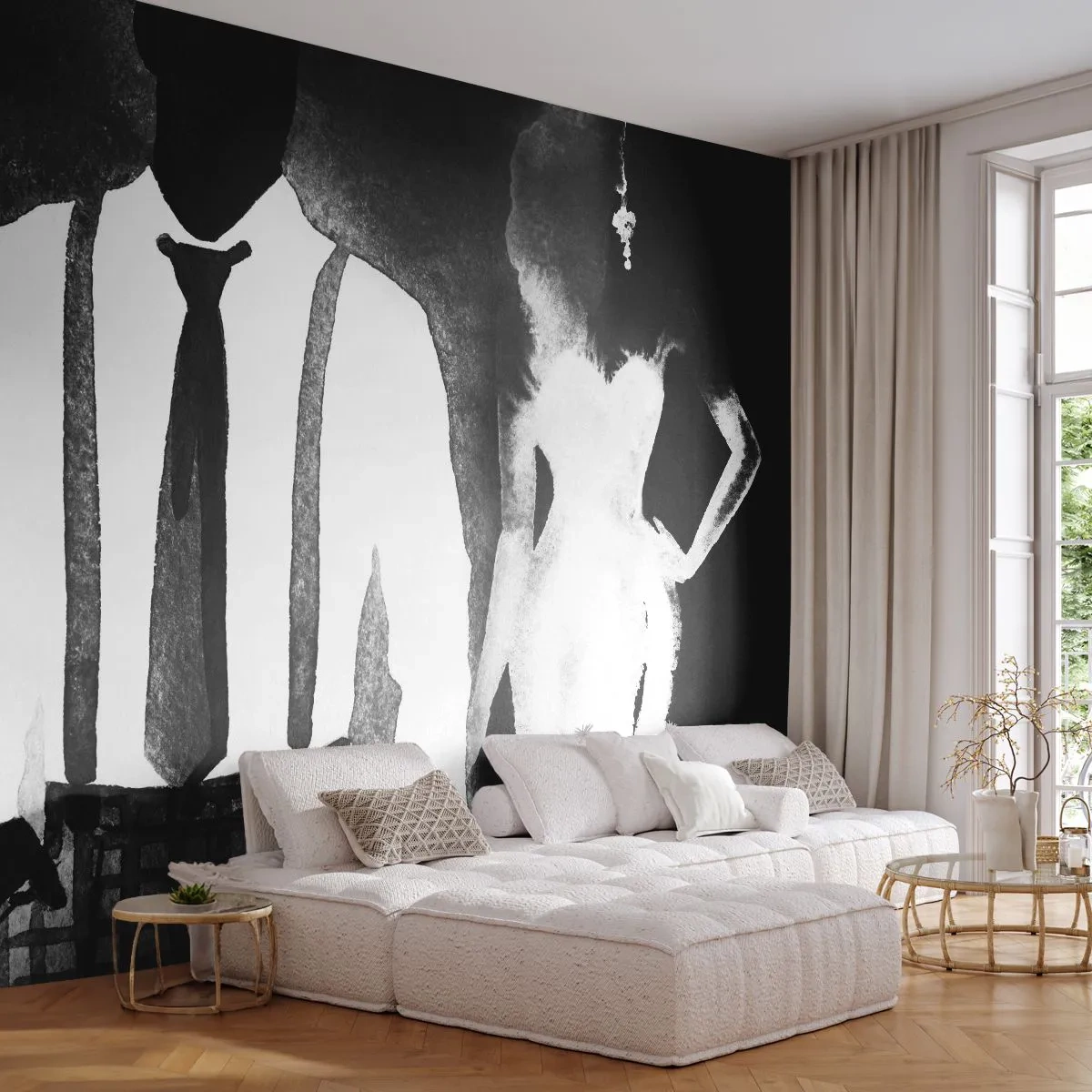 Fototapeta Standard Eco - W klimacie noir - Abstrakcja, Kobieta I Mężczyzna, Moda - 250x175 cm