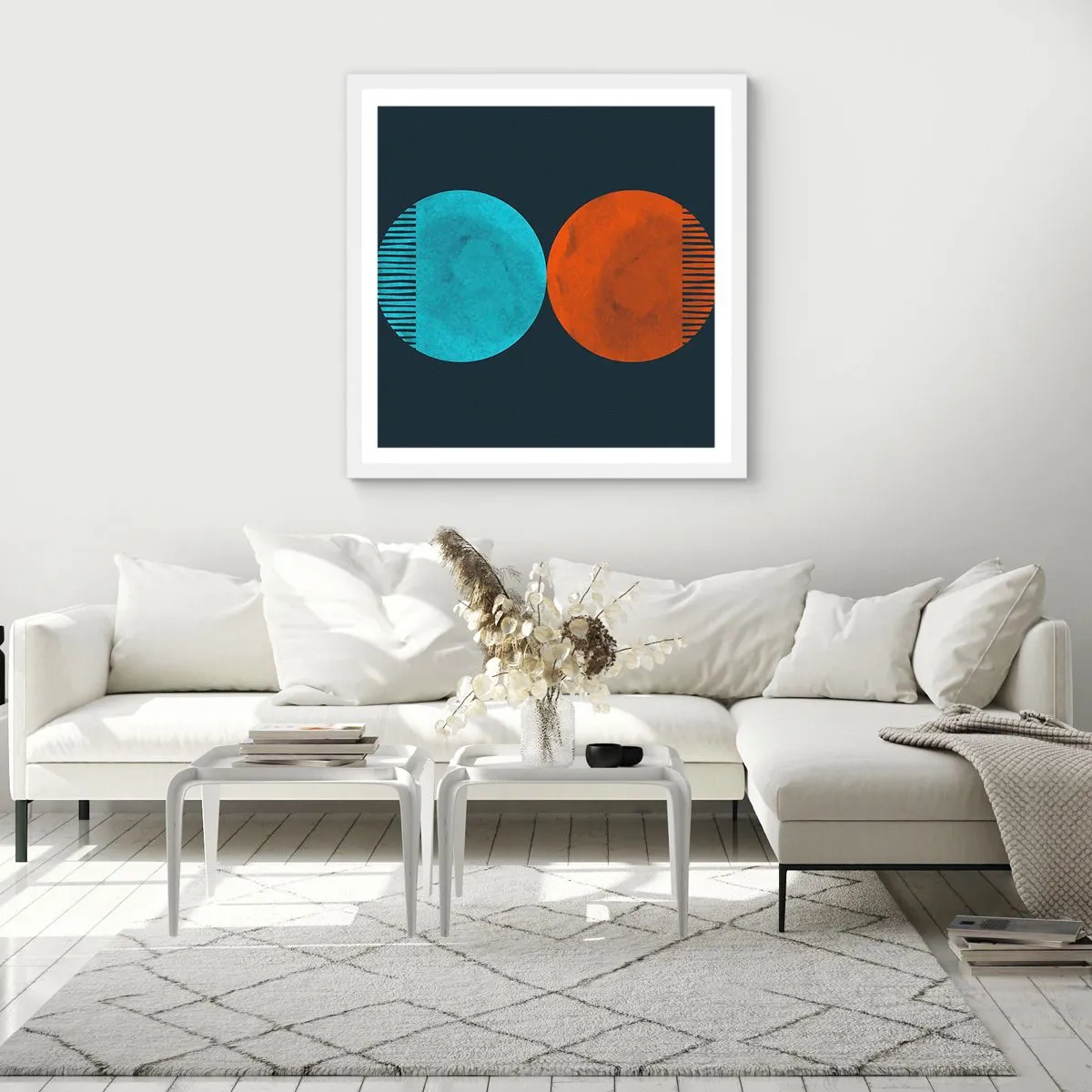 Plakat w białej ramie - Tylko geometria? - 30x30 cm