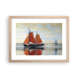 Plakat w ramie jasny dąb - Hej, żeglujże, żeglarzu… - 40x30 cm