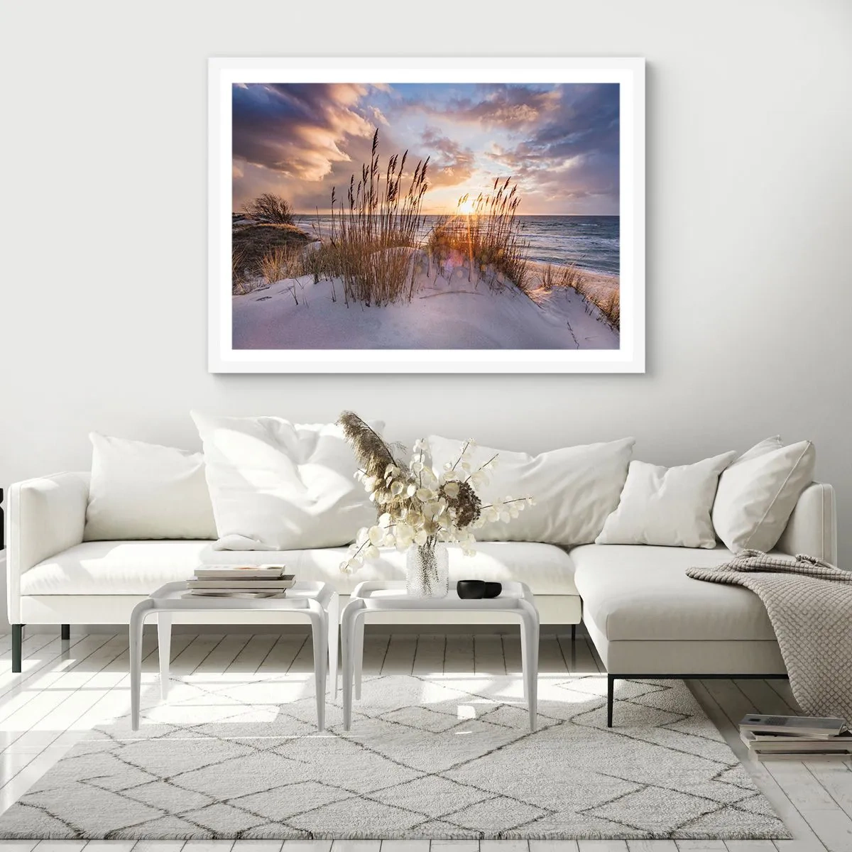 Plakat w białej ramie - Pożegnanie słońca i wiatru - 100x70 cm
