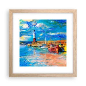 Plakat w ramie jasny dąb - Popołudnie w tęczowej zatoce - 30x30 cm