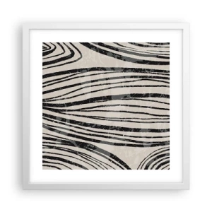 Plakat w białej ramie - Rozlewisko linii - 40x40 cm