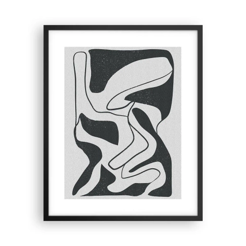 Plakat w czarnej ramie - Abstrakcyjna zabawa w labiryncie - 40x50 cm