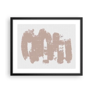 Plakat w czarnej ramie - Abstrakcja w łagodnym różu - 50x40 cm