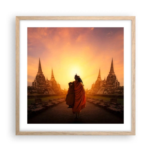 Plakat w ramie jasny dąb - W spokoju przez wieczność - 50x50 cm