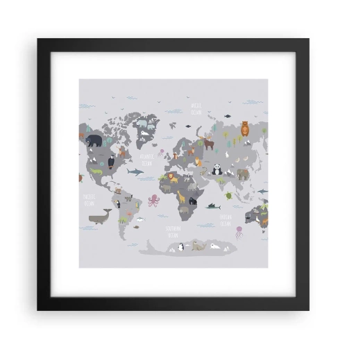 Plakat w czarnej ramie - Powiedz mi, skąd jesteś… - 30x30 cm