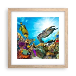 Plakat w ramie jasny dąb - Koralowa promenada - 30x30 cm