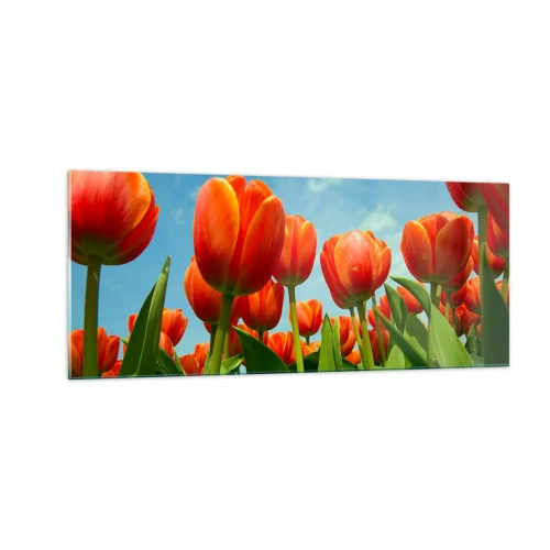 Obraz na szkle - Oprócz błękitnego nieba nic im w życiu nie potrzeba - 100x40 cm