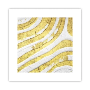 Plakat - Kompozycja w bieli i złocie - 30x30 cm