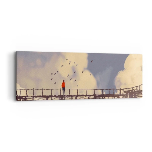 Obraz na płótnie - Niebieska tęsknota - 90x30 cm