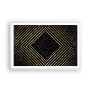 Plakat w białej ramie - Geometria w stylu glamour - 91x61 cm