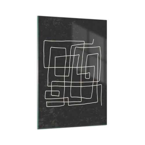 Obraz na szkle - Abstrakcyjny wzór geometryczny na ciemnym tle - 70x100cm - Nie taki prosty - Nowoczesna dekoracja ścienna do salonu i sypialni ARTTOR