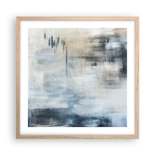 Plakat w ramie jasny dąb - Za zasłoną błękitu - 50x50 cm