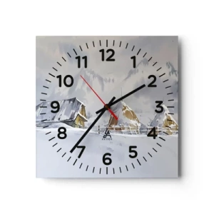 Zegar ścienny - W śnieżnej kotlinie - 30x30 cm