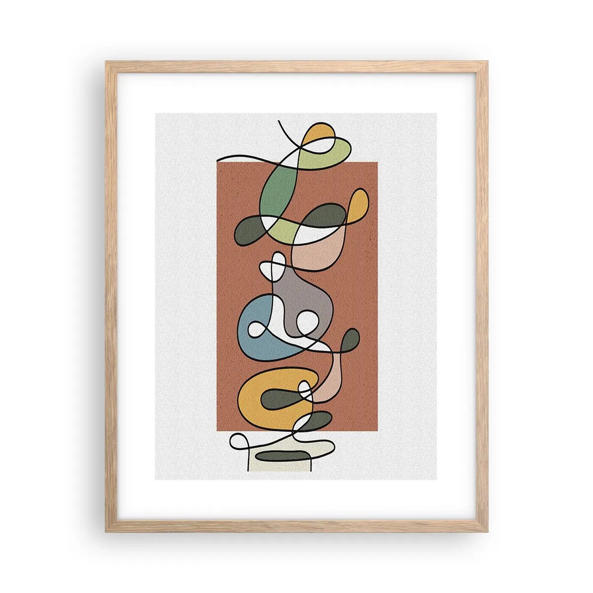 Plakat w ramie jasny dąb - Abstrakcja: kolorowy pląs - 40x50 cm