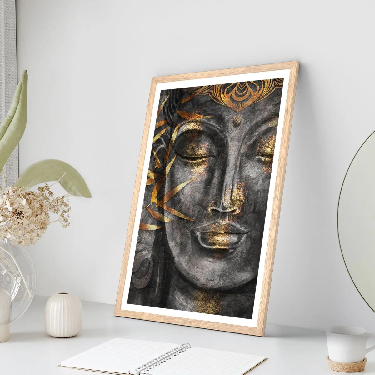 Plakat w ramie jasny dąb - Poczuj spokój - 30x40 cm