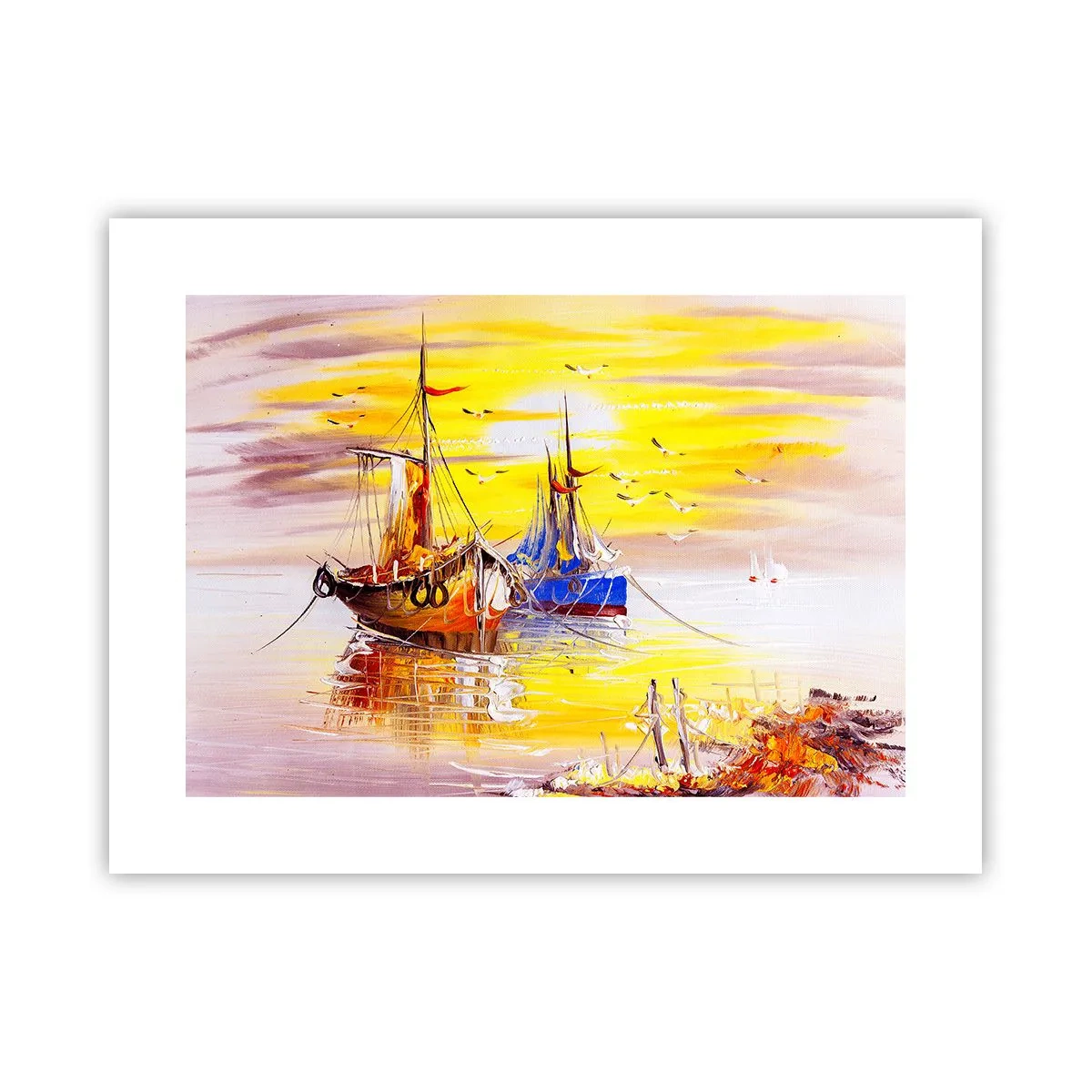 Plakat - Zasłużony odpoczynek w porcie - 40x30 cm