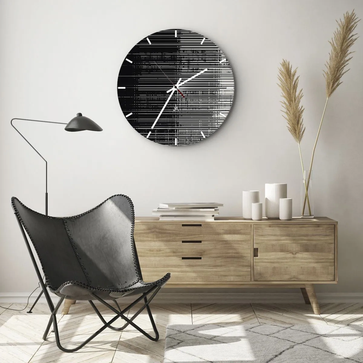 Zegar ścienny - Fale i drgania - 40x40 cm