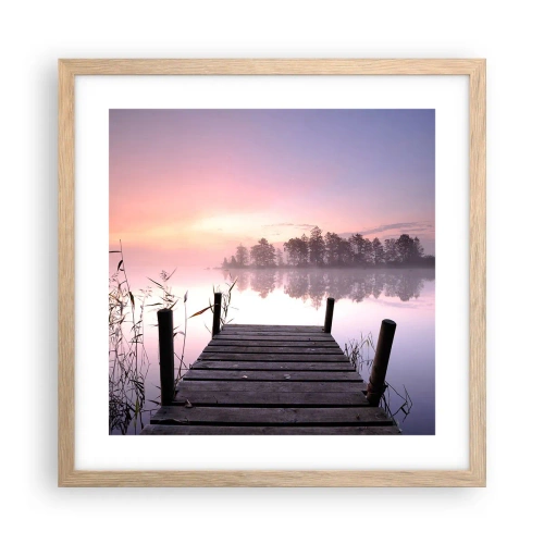 Plakat w ramie jasny dąb - Z liliowej mgły... - 40x40 cm
