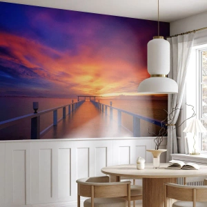Fototapeta Samoprzylepna Deluxe Sticker - Bez końca - Krajobraz, Molo, Zachód Słońca - 400x280 cm