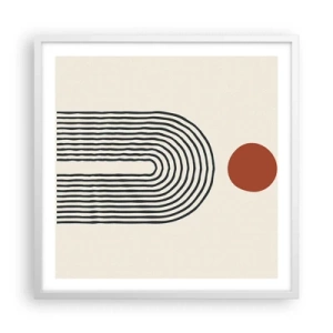 Plakat w białej ramie - Magnetyzm kształtów i barw - 60x60 cm