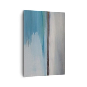 Obraz na płótnie - Minimalistyczny pejzaż z linią wody i horyzontem - 70x100cm - Pejzaż horyzontalny - Nowoczesna dekoracja ścienna do salonu i sypialni ARTTOR