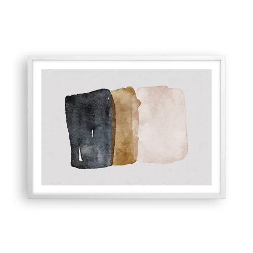 Plakat w białej ramie - Kompozycja barw ziemi - 70x50 cm